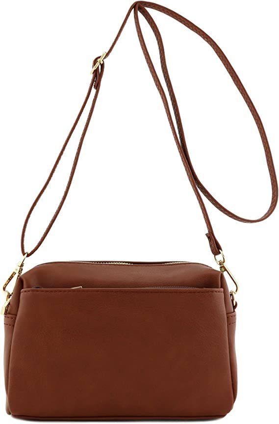 Triple Zip Small Crossbody Bag