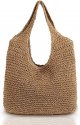 Hand-woven Soft Large Straw Shoulder Bag