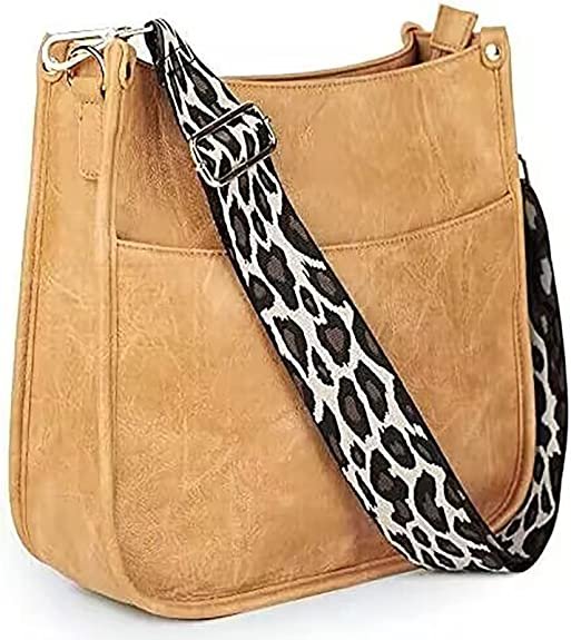Vegan Leather Crossbody Fashion Shoulder Bag Purse with Adjustable Strap