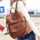 Leather Backpack Purse for Women Fashion Multipurpose Design Handbag Ladies Shoulder Bags Travel Backpack Brown